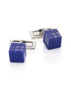 Burberry Enamel & Stainless Steel Cube Cuff Links