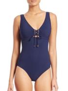 Karla Colletto Swim One-piece Lace-up Swimsuit