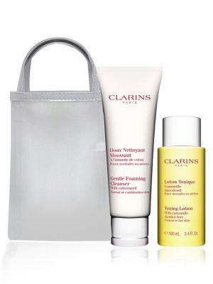 Clarins Cleansing Duo For Normal Or Combination Skin & Mesh Tote