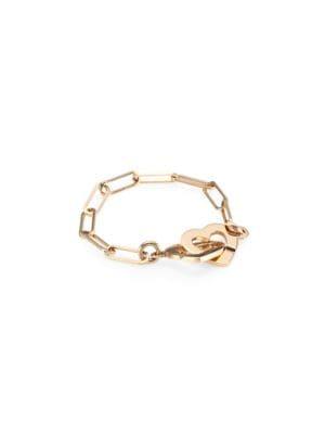 Dinh Van Double Coeurs 18k Rose Gold Chain Ring
