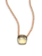 Pomellato Prasiolite & 18k Rose Gold Pendant Necklace
