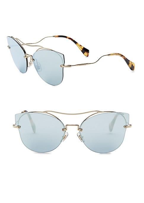 Miu Miu 62mm Mirrored Cat-eye Sunglasses