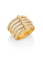 Carelle Moderne Pave Diamond & 18k Yellow Gold Penta Ring