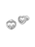 Chopard Happy Diamonds Heart 18k White Gold Stud Earrings