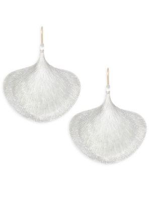 Annette Ferdinandsen Organic Sterling Silver Ginkgo Leaf Drop Earrings
