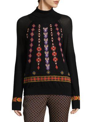 Etro Embroidered Wool Turtleneck Sweater