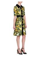 Dolce & Gabbana Floral Brocade Velvet Trim Dress