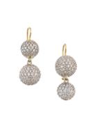 Renee Lewis 18k Yellow Gold & Pave Diamond Sphere Drop Earrings