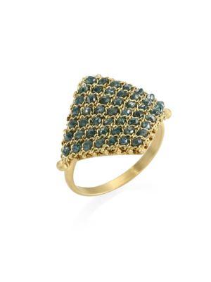 Amali Blue Diamond & 18k Gold Ring