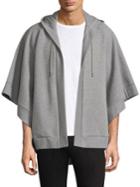 Burberry Embroidered Logo Zip-up Cape Hoodie