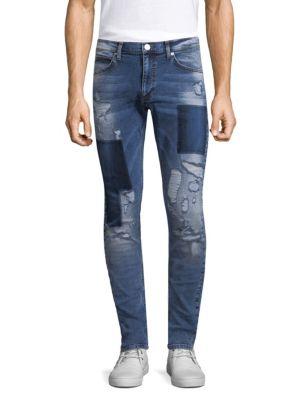 Versace Jeans Patch Distressed Jeans