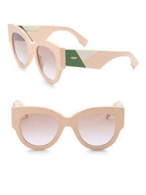 Fendi Facets 51mm Round Cat Eye Sunglasses