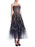 Oscar De La Renta Fisherman's Tulle Net Fit-&-flare Dress
