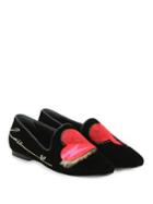 Saint Laurent Embroidered Heart Loafers