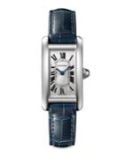 Cartier Small Tank Americaine Stainless Steel & Alligator Strap Watch