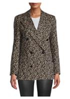 The Kooples Leopard Print Double Breasted Blazer