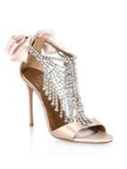 Aquazzura Fifth Avenue Crystal & Satin Sandals