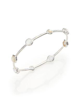 Ippolita Rock Candy Mother-of-pearl, Clear Quartz & Sterling Silver Bangle Bracelet