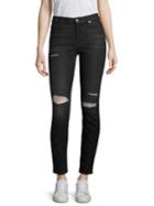 7 For All Mankind Ripped Ankle Skinny Jeans
