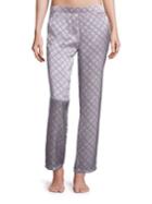 Asceno Sky Grey Check Silk Pajama Pants