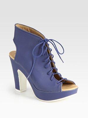 Lace-up Cutout Ankle Boots