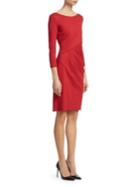 Emporio Armani Long Sleeve Ruched Fitted Dress