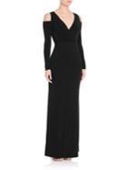 Laundry By Shelli Segal Cold-shoulder Gown