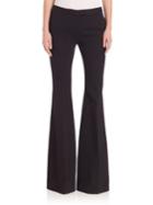 Alexander Mcqueen Leaf Crepe Solid Flared Trousers