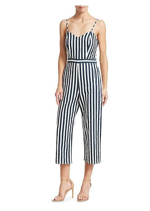 Mother The Cut-it-out Striped Jumpsuit