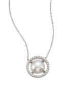 Jordan Alexander 10mm Freshwater Pearl, Diamond & 18k White Gold Pendant Necklace
