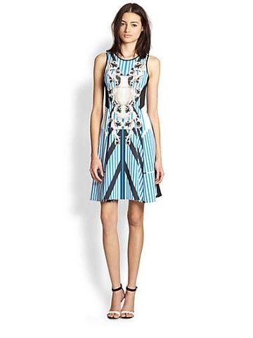 Clover Canyon Printed Fit-and-flare Neoprene Dress