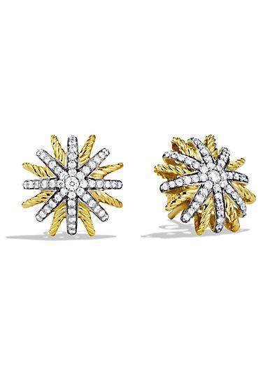 David Yurman Starburst Extra-small Earrings With Diamonds In Gold