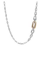 David Yurman Wellesley Sterling Silver & 18k Yellow Gold Chain Link Necklace