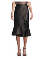 Michael Kors Collection Rumba Leather Ruffle Skirt