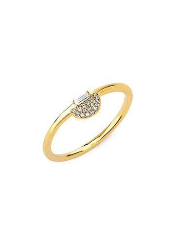 Celara Phase 14k Yellow Gold & Diamond Half Moon Ring