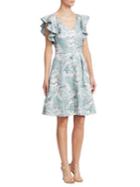 Theia Ruffled Fit-and-flare Dress