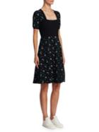 Valentino Lilly Of The Valley Jacquard Knit Fit-&-flare Dress