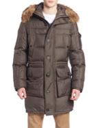 Moncler Afton Coyote Fur-trimmed Puffer Coat