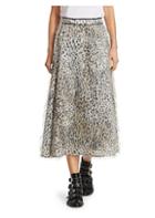 Mcq Alexander Mcqueen Leopard Fuzzy A-line Midi Skirt