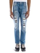 Alexander Mcqueen Slim-fit Distressed Denim Jeans