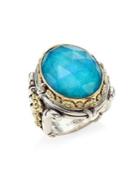 Konstantino Iliada Chrysocolla Doublet, Sterling Silver & 18k Yellow Gold Doublet Ring