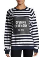 Opening Ceremony Box Logo Striped Sweatshirt