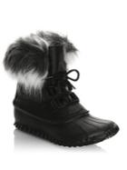 Sorel Leather Boots With Faux Fur Design