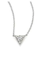 Hearts On Fire Triplicity Triangle Diamond & 18k White Gold Pendant Necklace