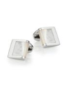 Tateossian Mother-of-pearl & Sterling Silver Curved Cuff Links