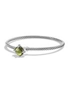 David Yurman Chatelaine Diamond & Green Orchid Cabled Bracelet