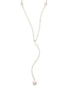 Mizuki 15mm White Baroque Freshwater Pearl, Diamond & 14k Yellow Gold V Necklace