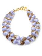Nest Blue Lace Agate Double-strand Necklace