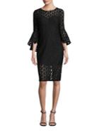 Milly Anya Floral Embroidered Bell Sleeve Dress