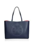Tory Burch Perforated Logo Leather Tote
